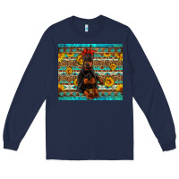 Navy doberman with western background Long Sleeve Tee - Artiststas