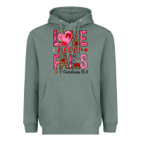 Love Never Fails I Corintians 13 8 Heavyweight Hoodie | Teevron