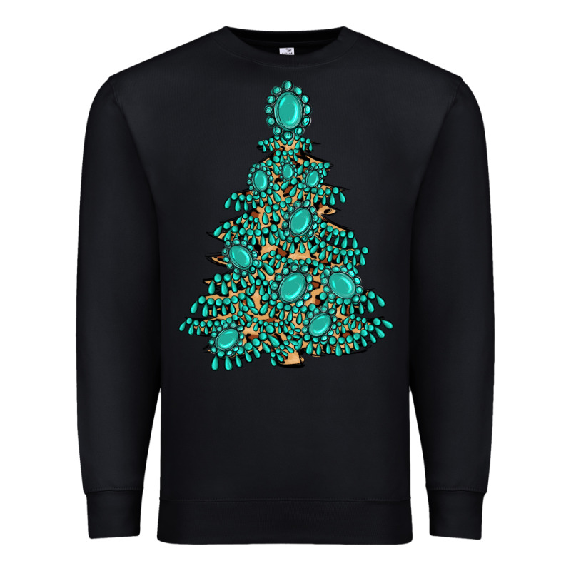 Christmas Tree With Gemstones Premium Sweatshirt by MaliasSmallBusiness | Teevron