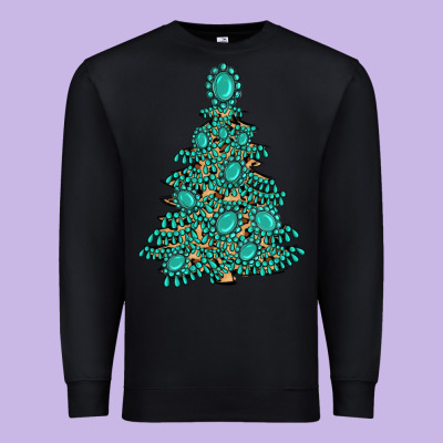 Christmas Tree With Gemstones Premium Sweatshirt Designed By Maliassmallbusiness