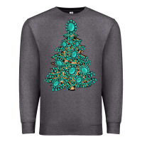 Charcoal Heather christmas tree with gemstones Premium Sweatshirt - MaliasSmallBusiness