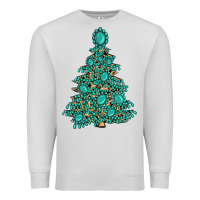 Dove Grey christmas tree with gemstones Premium Sweatshirt - MaliasSmallBusiness