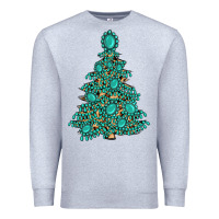 Heather Grey christmas tree with gemstones Premium Sweatshirt - MaliasSmallBusiness