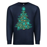Navy christmas tree with gemstones Premium Sweatshirt - MaliasSmallBusiness
