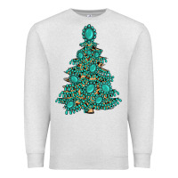 Oatmeal Heather christmas tree with gemstones Premium Sweatshirt - MaliasSmallBusiness
