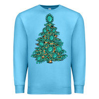 Ocean Blue christmas tree with gemstones Premium Sweatshirt - MaliasSmallBusiness