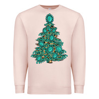 Pale Pink christmas tree with gemstones Premium Sweatshirt - MaliasSmallBusiness