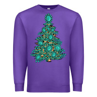 Purple christmas tree with gemstones Premium Sweatshirt - MaliasSmallBusiness