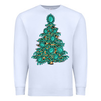 White christmas tree with gemstones Premium Sweatshirt - MaliasSmallBusiness