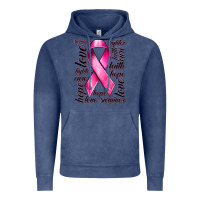 Vintage Denim Breast Cancer Ribbon Hope Love Faith Vintage Hoodie - texasbilliewilder