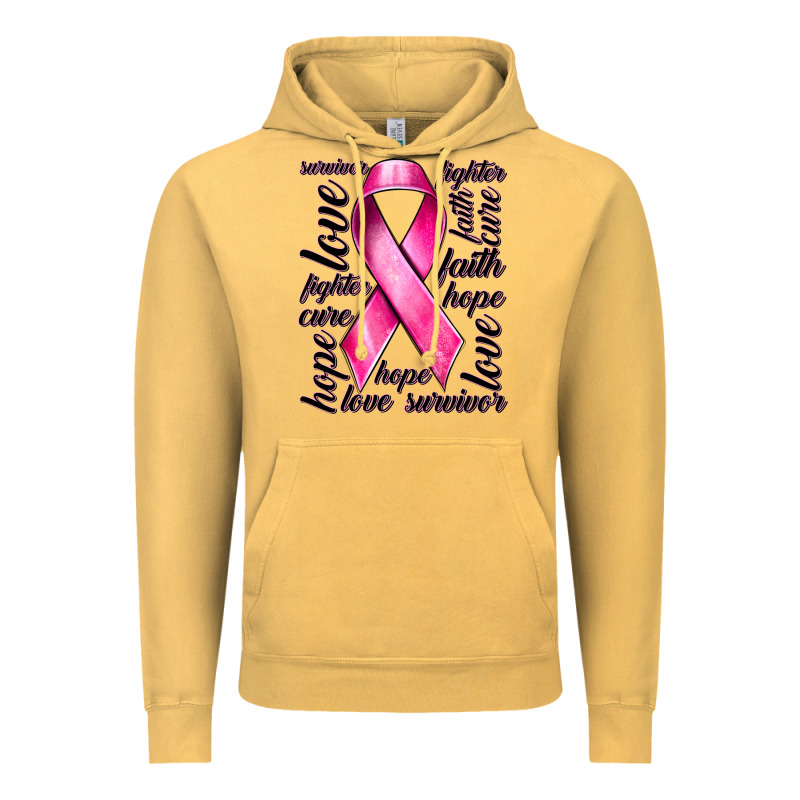 Breast Cancer Ribbon Hope Love Faith Vintage Hoodie by texasbilliewilder | Teevron
