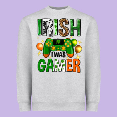 Irish I Was Gamer St. Patricks Day Heavyweight Sweatshirt Designed By Neo Western