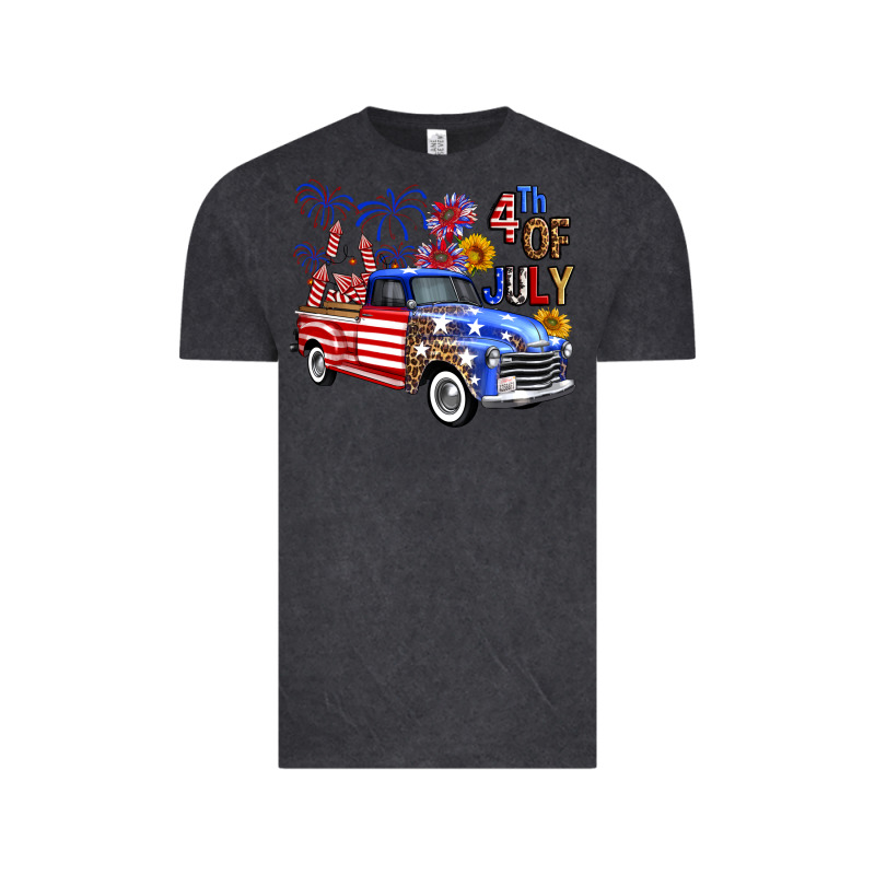 Western Truck Fourth Of July America Vintage Tee by FaDigitalArtStudio | Teevron
