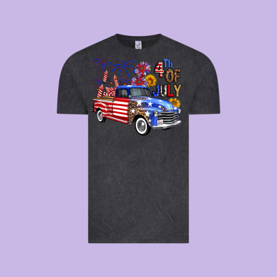 Western Truck Fourth Of July America Vintage Tee Designed By Fadigitalartstudio