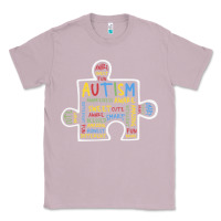 Lilac Autism Puzzle Piece Words Autistic Classic Tee - CowhideDigitalArt