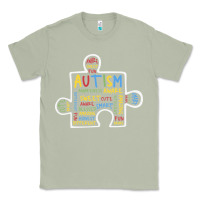 Matcha Autism Puzzle Piece Words Autistic Classic Tee - CowhideDigitalArt