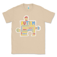 Mushroom Autism Puzzle Piece Words Autistic Classic Tee - CowhideDigitalArt