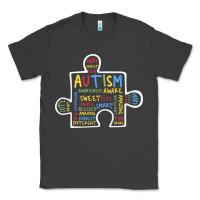 Smoke Autism Puzzle Piece Words Autistic Classic Tee - CowhideDigitalArt