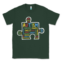 Autism Puzzle Piece Words Autistic Classic Tee | Teevron