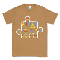 Toasted Coconut Autism Puzzle Piece Words Autistic Classic Tee - CowhideDigitalArt