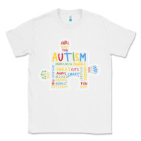 White Autism Puzzle Piece Words Autistic Classic Tee - CowhideDigitalArt