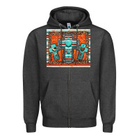 Charcoal Heather turquoise gemstone crosses Zipper Hoodie - Jasminsmagicworld