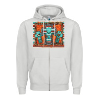 Dove Grey turquoise gemstone crosses Zipper Hoodie - Jasminsmagicworld