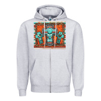 Heather Grey turquoise gemstone crosses Zipper Hoodie - Jasminsmagicworld