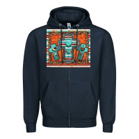 Navy turquoise gemstone crosses Zipper Hoodie - Jasminsmagicworld