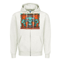 Oatmeal Heather turquoise gemstone crosses Zipper Hoodie - Jasminsmagicworld