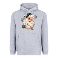 Heather Grey white christmas santa claus Heavyweight Hoodie - MaliasSmallBusiness