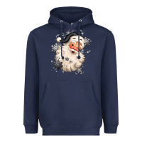Navy white christmas santa claus Heavyweight Hoodie - MaliasSmallBusiness