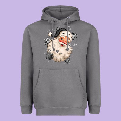 White Christmas Santa Claus Heavyweight Hoodie Designed By Maliassmallbusiness