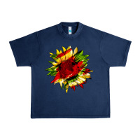 Navy juneteenth sunflower Urban Heavy Tee - HRA Design Shop