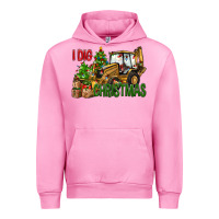 Fuchsia Pink I dig Christmas Urban Hoodie - NancyCooperArtShop