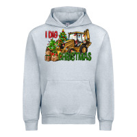 Heather Grey I dig Christmas Urban Hoodie - NancyCooperArtShop