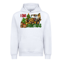White I dig Christmas Urban Hoodie - NancyCooperArtShop