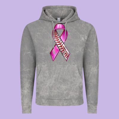 Breast Cancer Ribbon Baseball Vintage Hoodie Designed By Texasbilliewilder