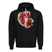 Black Betta Fish Zipper Hoodie - LillyAllenDesigns