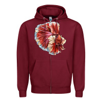 Burgundy Betta Fish Zipper Hoodie - LillyAllenDesigns