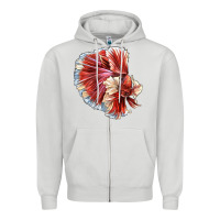 Dove Grey Betta Fish Zipper Hoodie - LillyAllenDesigns