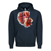 Navy Betta Fish Zipper Hoodie - LillyAllenDesigns