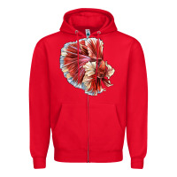 Red Betta Fish Zipper Hoodie - LillyAllenDesigns