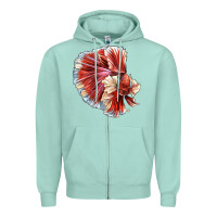 Seafoam Betta Fish Zipper Hoodie - LillyAllenDesigns