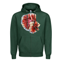 Sports Green Betta Fish Zipper Hoodie - LillyAllenDesigns
