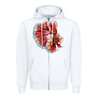 White Betta Fish Zipper Hoodie - LillyAllenDesigns