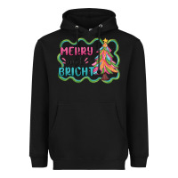 Black merry and bright christmas tree Heavyweight Hoodie - MaliasSmallBusiness