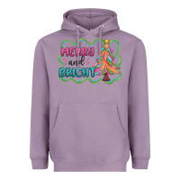 Lavender merry and bright christmas tree Heavyweight Hoodie - MaliasSmallBusiness