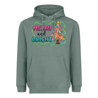 Sage merry and bright christmas tree Heavyweight Hoodie - MaliasSmallBusiness