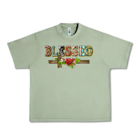 Blessed And Floral Cross Urban Heavy Tee | Teevron